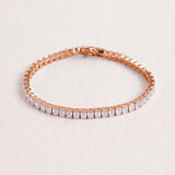 KENSINGTON 10CT EMERALD CUT DIAMOND TENNIS BRACELET