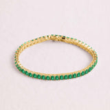 KENSINGTON EMERALD GREEN 10CT TENNIS BRACELET
